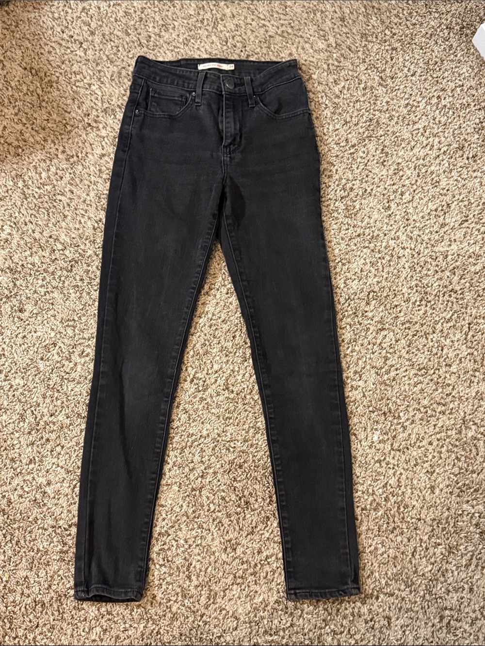 Levi's Sz 24 Black Skinny Jeans - High Waist Stretch GUC BL5